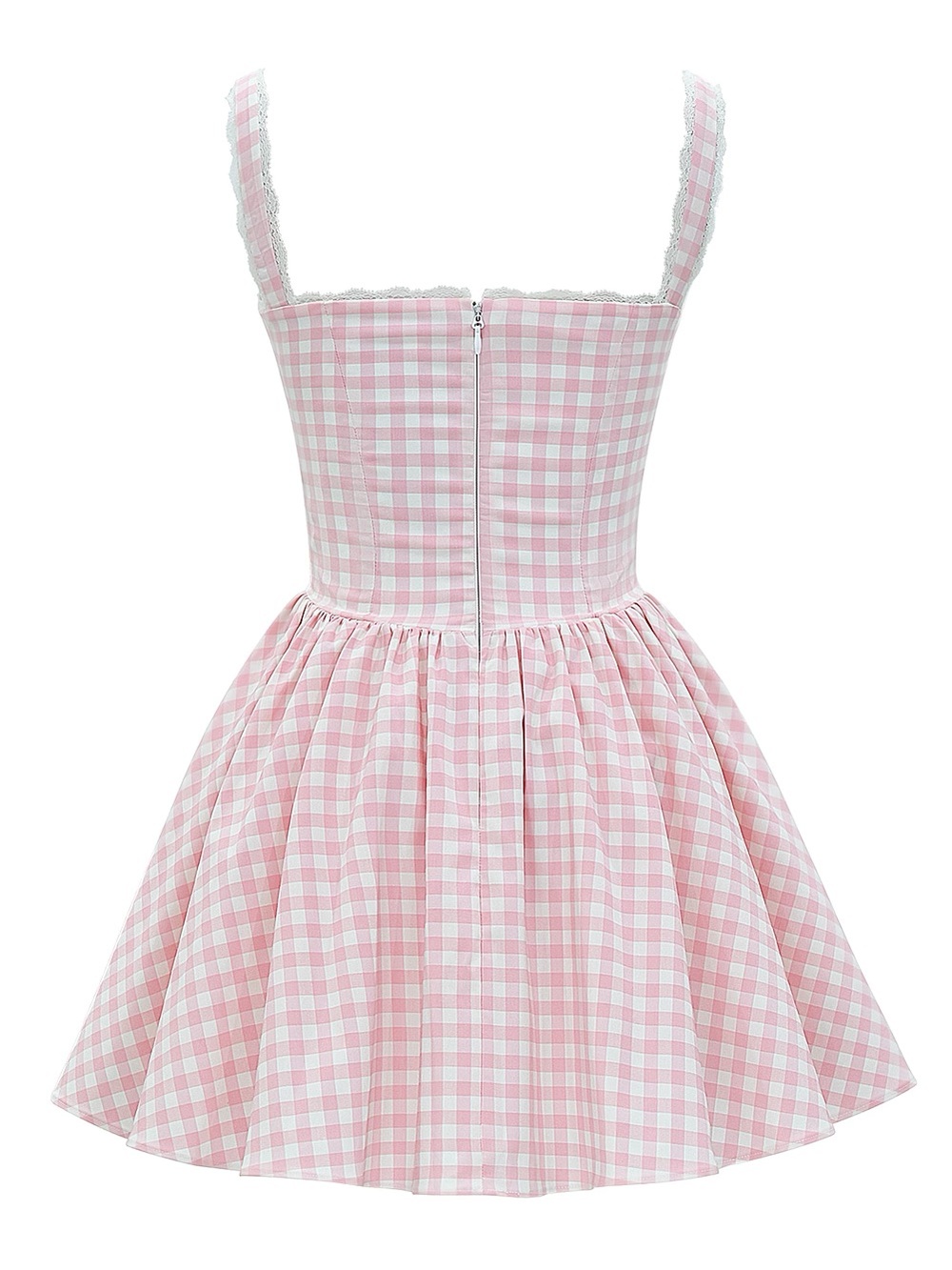 BRIGITTE Strawberry Shortcake Gingham Corset Mini Dress - Picture 14 of 15